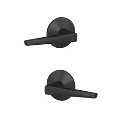 Schlage Residential FC172ELR622KIN Schlage Custom  Eller Lever with Kinsler Rose Non Turning Double Dummy Pair Matte Black Finish