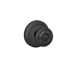 Schlage Residential FC172GEO622IND Schlage Custom  Georgian Knob with Indy Rose Non Turning Double Dummy Pair Matte Black Finish