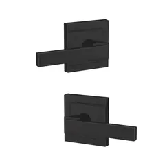 Schlage Residential FC172NBK622ULD Schlage Custom  Northbrook Lever with Upland Rose Non Turning Double Dummy Pair Matte Black Finish