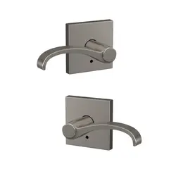 Schlage Residential FC172WIT619COL Schlage Custom  Whitney Lever with Collins Rose Non Turning Double Dummy Pair Satin Nickel Finish