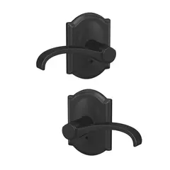 Schlage Residential FC172WIT622CAM Schlage Custom  Whitney Lever with Camelot Rose Non Turning Double Dummy Pair Matte Black Finish