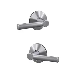 Schlage Residential FC21BRW626KIN Schlage Custom  Broadway Lever with Kinsler Rose Passage and Privacy Lock with 16600 Latch and 10027 Strike Satin Chrome Finish