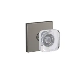 Schlage Residential FC21KYL619COL Schlage Custom  Kyle Glass Knob with Collins Rose Passage and Privacy Lock with 16600 Latch and 10027 Strike Satin Nickel Finish