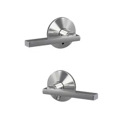 Schlage Residential FC21LAT625KIN Schlage Custom  Latitude Lever with Kinsler Rose Passage and Privacy Lock with 16600 Latch and 10027 Strike Bright Chrome Finish