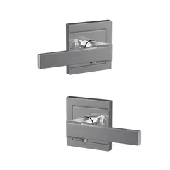 Schlage Residential FC21NBK625ULD Schlage Custom  Northbrook Lever with Upland Rose Passage and Privacy Lock with 16600 Latch and 10027 Strike Bright Chrome Finish