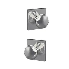 Schlage Residential FC21PLY625COL Schlage Custom  Plymouth Knob with Collins Rose Passage and Privacy Lock with 16600 Latch and 10027 Strike Bright Chrome Finish