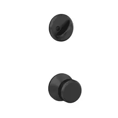 Schlage Residential FC59BWE622KIN Schlage Custom  Custom Bowery Knob with Kinsler Rose Interior Active Trim with 16680 Latch and 10269 Strike Matte Black Finish