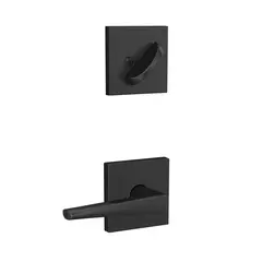 Schlage Residential FC59ELR622COL Schlage Custom  Custom Eller Lever with Collins Rose Interior Active Trim with 16680 Latch and 10269 Strike Matte Black Finish