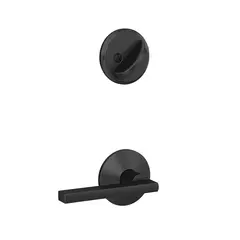 Schlage Residential FC59LAT622KIN Schlage Custom  Custom Latitude Lever with Kinsler Rose Interior Active Trim with 16680 Latch and 10269 Strike Matte Black Finish