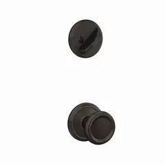 Schlage Residential FC59OFM716ALD Schlage Custom  Offerman Knob with Alden Rose Interior Active Trim with 16680 Latch and 10269 Strike Aged Bronze Finish