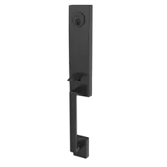 Schlage Residential FCT58CEN622 Schlage Custom  Custom 3/4 Trim Century Exterior Active Handleset Only with C Keyway Matte Black Finish