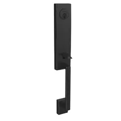 Schlage Residential FCT58GEE622 Schlage Custom  Custom 3/4 Trim Greene Exterior Active Handleset Only with C Keyway Matte Black Finish