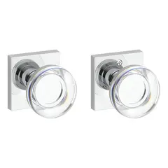 Baldwin FDCCYCSR260 Full Dummy Contemporary Crystal Knob and Contemporary Square Rose Bright Chrome Finish