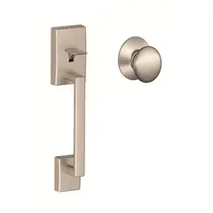 Schlage Residential FE285CEN619PLY Century with Plymouth Knob Bottom Half Handleset with 16080 Latch and 10063 Strike Satin Nickel Finish