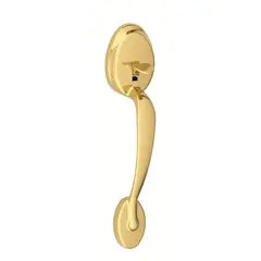 Schlage Residential FE285PLY505FLARH Right Hand Plymouth with Flair Lever Bottom Half Handleset with 16080 Latch and 10063 Strike Lifetime Brass Finish