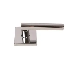 PAMEX FLS204 Pamex  Onyx Lever with Square Rose Half Dummy Lockset Grade 3 Bright Chrome Finish