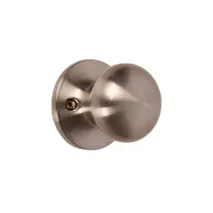 PAMEX FTFP40 Pamex  Baron Knob with Round Rose Half Dummy Lockset Grade 3 Satin Nickel Finish