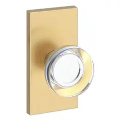 Baldwin HDCCYCFR044 Half Dummy Contemporary Crystal Knob and Contemporary 5" Rose Lifetime Satin Brass Finish