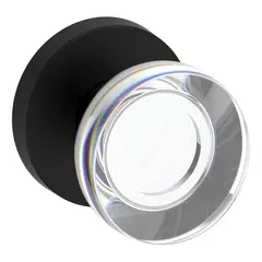 Baldwin HDCCYCRR190 Half Dummy Contemporary Crystal Knob and Contemporary Round Rose Satin Black Finish