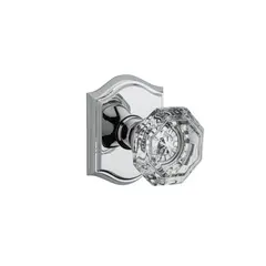 Baldwin HDCRYTAR260 Half Dummy Crystal Knob and Traditional Arch Rose Bright Chrome Finish