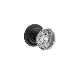 Baldwin HDCRYTRR112 Half Dummy Crystal Knob and Traditional Round Rose Venetian Bronze Finish