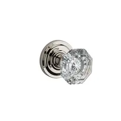 Baldwin HDCRYTRR055 Half Dummy Crystal Knob and Traditional Round Rose Lifetime Bright Nickel Finish