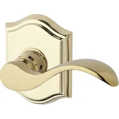 Baldwin HDCURRTAR003 Half Dummy Right Hand Curve Lever and Traditional Arch Rose Lifetime Brass Finish