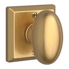 Baldwin HDELLTSR044 Half Dummy Ellipse Knob and Traditional Square Rose Lifetime Satin Brass Finish