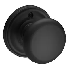 Baldwin HDROUTRR190 Half Dummy Round Knob and Traditional Round Rose Satin Black Finish