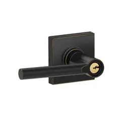 Schlage Residential - J Series J54BRW716COL Broadway Lever with Collins Rose Entry Lock with C Keyway; 16255 Latch; and 10101 Strike Aged Bronze Finish