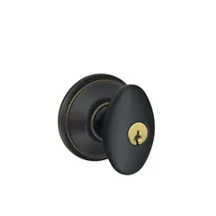 Schlage Residential - J Series J54DUB716 Entry Lock Dublin Knob Aged Bronze Finish with C Keyway; 16255 Latch and 10101 Strike