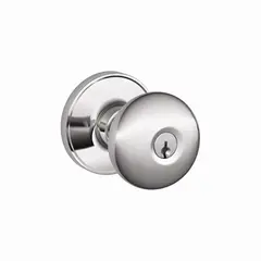 Schlage Residential - J Series J54STR625 Entry Lock Stratus Knob with C Keyway; 16255 Latch and 10101 Strike Bright Chrome Finish