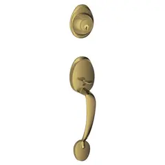 Schlage Residential - J Series JH58BAR609 Outside Active Handleset Barcelona C Keyway Antique Brass Finish