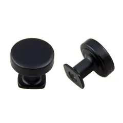 Pride Industrial K1218BK 1-1/4" Diameter Manhattan Cabinet Knob Matte Black Finish