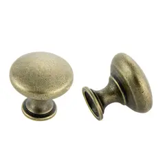 Pride Industrial K910AB 1-1/16" Diecast Mushroom Cabinet Knob Antique Brass Finish