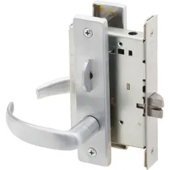 Schlage Commercial L904017L626 Bed / Bath Privacy Mortise Lock with 17 Lever and L Escutcheon Satin Chrome Finish