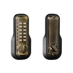 Lockey M210AB Mechanical Keyless Deadbolt with Single Combination Antique Brass Finish