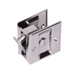 PAMEX PF1210 Pamex  Privacy Square Style Sliding Door Lock Bright Chrome Finish