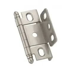 Amerock PK3175TBG10 3/4" (19 mm) Full Inset Full Wrap Ball Tip Cabinet Hinge Satin Nickel Finish