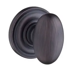 Baldwin PSELLTRR112 Passage Ellipse Knob and Traditional Round Rose with 6AL Latch and Dual Strike Venetian Bronze Finish