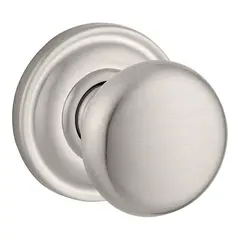 Baldwin PSROUTRR150 Passage Round Knob and Traditional Round Rose with 6AL Latch and Dual Strike Satin Nickel Finish