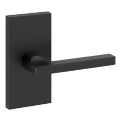 Baldwin PSSQUCFR190 Passage Square Lever and Contemporary 5" Rose with 6AL Latch and Dual Strike Satin Black Finish