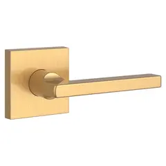 Baldwin PSSQUCSR044 Passage Square Lever and Contemporary Square Rose with 6AL Latch and Dual Strike Lifetime Satin Brass Finish