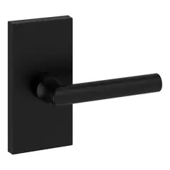 Baldwin PSTUBCFR190 Passage Tube Lever and Contemporary 5" Rose with 6AL Latch and Dual Strike Satin Black Finish