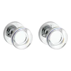 Baldwin PVCCYCRR260 Privacy Contemporary Crystal Knob and Contemporary Round Rose with 6AL Latch and Dual Strike Bright Chrome Finish