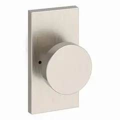 Baldwin PVCONCFR150 Privacy Contemporary Knob and Contemporary 5" Rose with 6AL Latch and Dual Strike Satin Nickel Finish