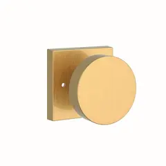 Baldwin PVCONCSR044 Privacy Contemporary Knob and Contemporary Square Rose with 6AL Latch and Dual Strike Lifetime Satin Brass Finish