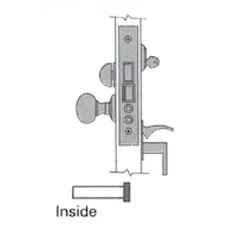 Baldwin 6021033R Right Hand Emergency Egress Entry Handleset by Knob 2-3/4" Backset Mortise Lock Body Vintage Brass Finish