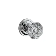 Baldwin HDCRYTRR260 Half Dummy Crystal Knob and Traditional Round Rose Bright Chrome Finish