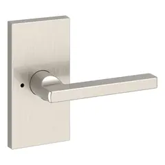 Baldwin PVSQUCFR150 Privacy Square Lever and Contemporary 5" Rose with 6AL Latch and Dual Strike Satin Nickel Finish